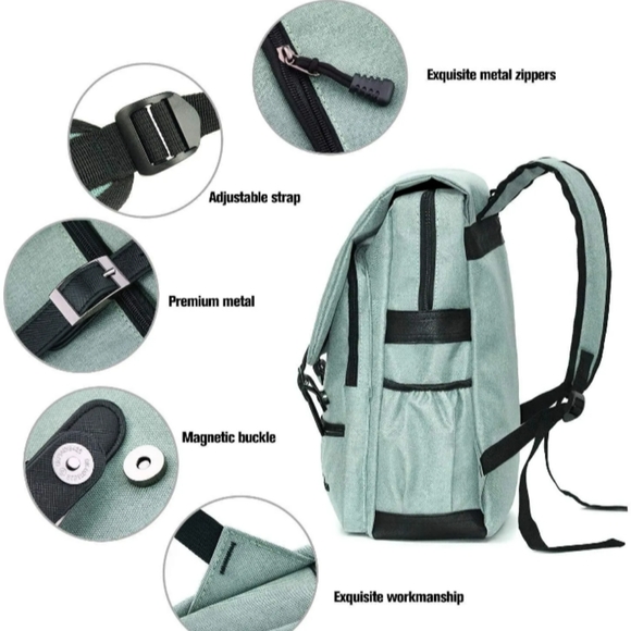 Julion Modoker Vintage Laptop Backpack for Women Men Travel Backpacks - Picture 4 of 5